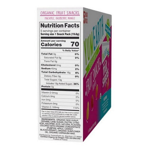Yum Earth, Organic Tropical Fruit Snack, 3.5 Oz (Case Of 6)