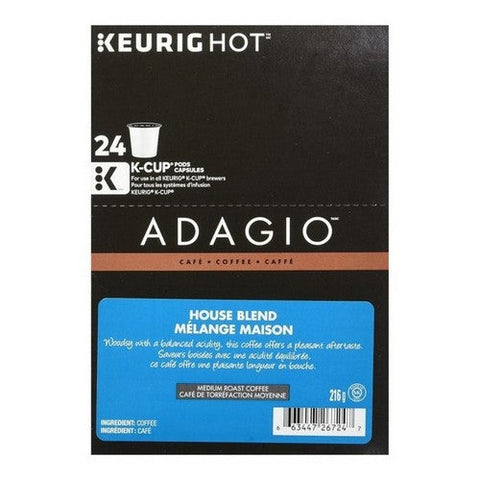 Adagio, House Blend Medium Roast Coffee K-Cup, 24 Bags (Case Of 24)