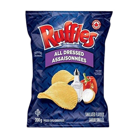 Ruffles, All Dressed Potato Chips, 200 Grams (Case Of 16)