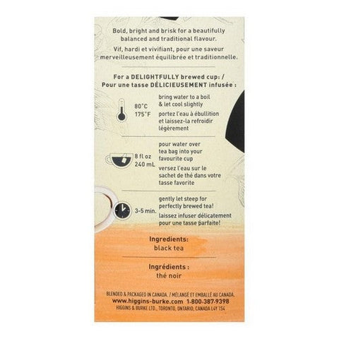 Higgins & Burke, Orange Pekoe Tea, 20 Bags (Case Of 20)