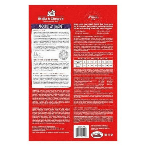 Stella & Chewy's, Freeze Dried Raw Dinner Patties Dog Food Protein Rich Absolutely Rabbit, 14 Oz