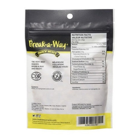 Break-A-Way, Snacks Roasted And Salted Peanuts, 140 Grams (Case Of 12)