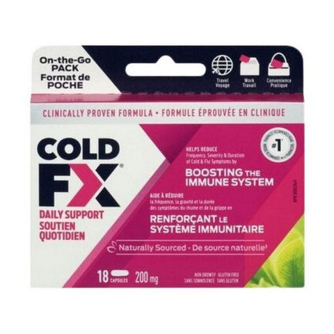 Cold FX, Regular Immune System Booster On-The-Go Pack, 18 Caplets (Case Of 6)