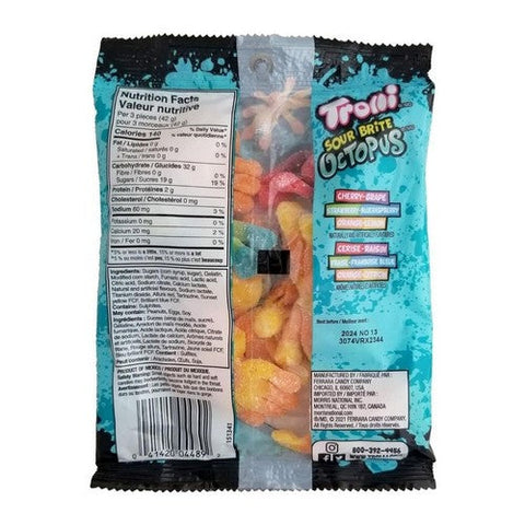 Trolli, Sour Brite Octopus, 120 Grams (Case Of 12)