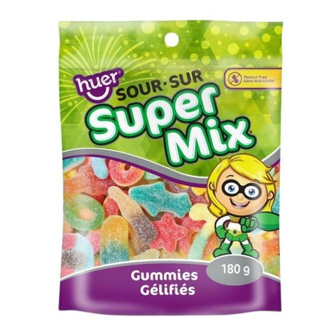 Huer, Super Mix Sour Gummies, 180 Grams (Case Of 12)