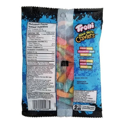 Trolli, Sour Brite Crawlers Original Flavor, 142 Grams (Case Of 12)