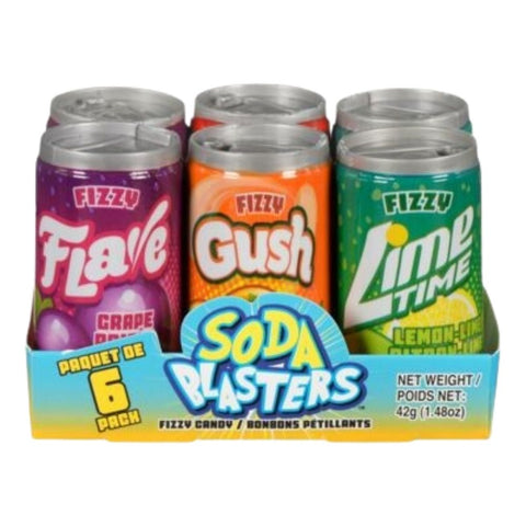 Soda Blasters, Fizzy Candy Assorted Flavoured, 42 Grams (Case Of 12)