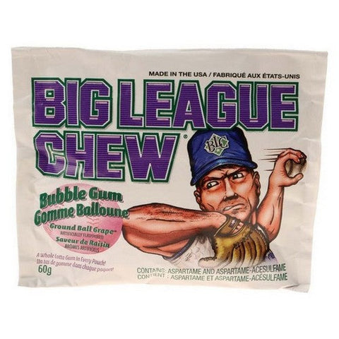 Big League Chew, Grape Bubble Gum, 60 Grams (Case Of 12)