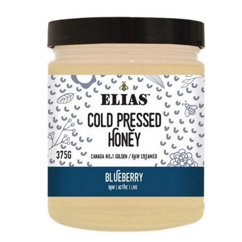 Elias Honey, Honey Cold-Pressed Canada No.1 Golden Raw Creamed Blueberry, 375 Grams (Case Of 12)