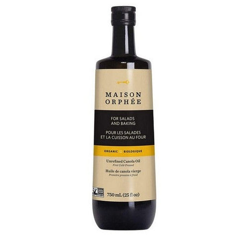 Maison Orphee, Organic Canola Oil Unrefined, 750 Ml (Case Of 6)