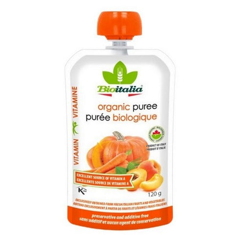 Bioitalia, Organic Pur����e Vitamin Carrot Apricot & Pumpkin, 120 Grams (Case Of 6)