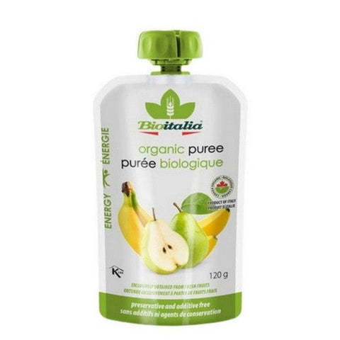 Bioitalia, Organic Pur����e Energy Pear-Banana, 120 Grams (Case Of 6)