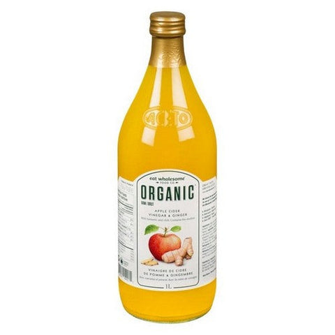 Eat Wholesome, Organic Apple Cider Vinegar & Ginger Raw, 1 Litre (Case Of 12)
