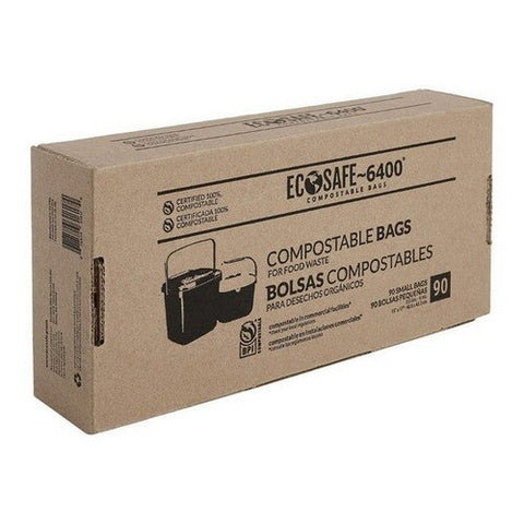 EcoSafe 6400 Club Pack Compostable Food Waste Mini 16"x17" 90 Each (Case Of 10) by EcoSafe