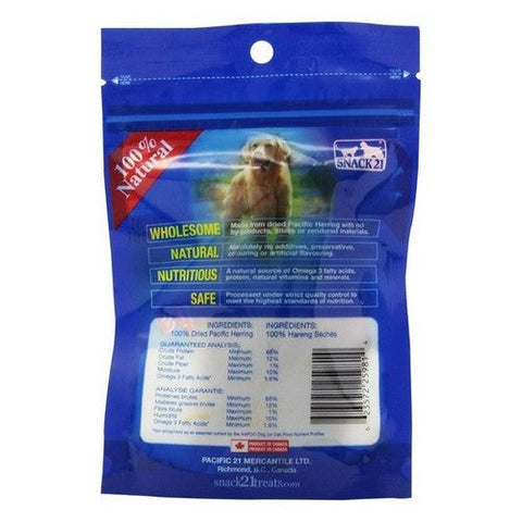 Snack 21, Dog Treats Wild Pacific Herring Strips, 25 Grams (Case Of 12)