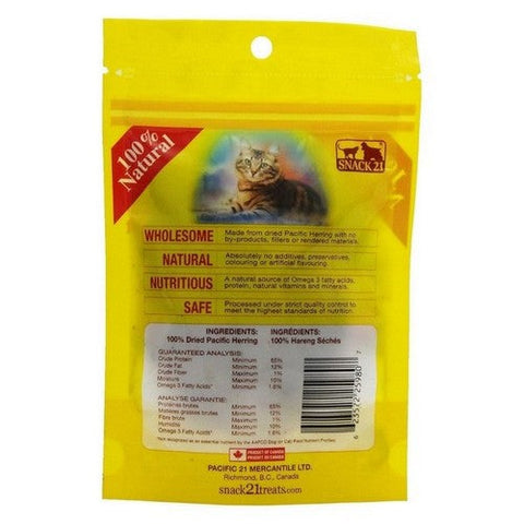 Snack 21, Cat Treats Wild Pacific Herring Steaks, 25 Grams (Case Of 12)