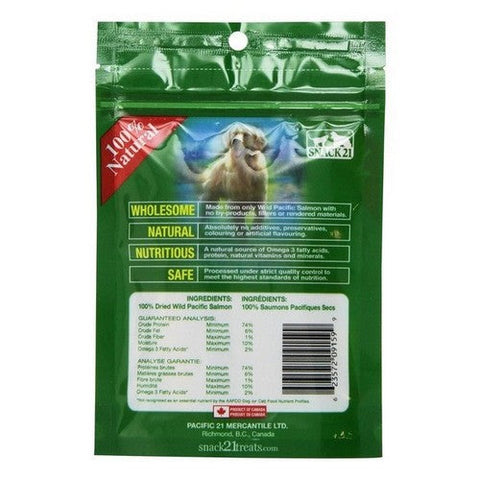 Snack 21, Dog Treats Wild Pacific Salmon Strips, 25 Grams (Case Of 12)