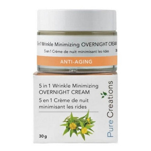 Pure Creations, Anti-Aging 5-In-1 Wrinkle Minimizing Overnight Cream, 30 Grams