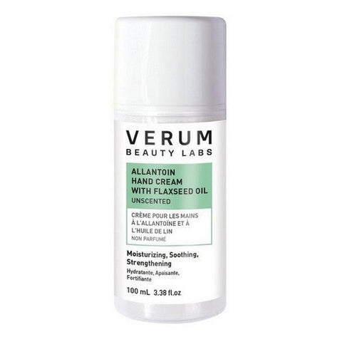 Verum Beauty Labs, Allantoin Hand Cream With Flaxseed Oil Lemongrass, 100 Ml