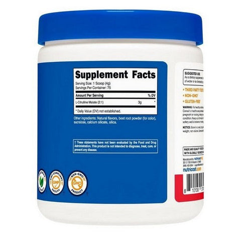 Nutricost, L-Citrulline Malate (2:1) Powder Fruit Punch, 300 Grams