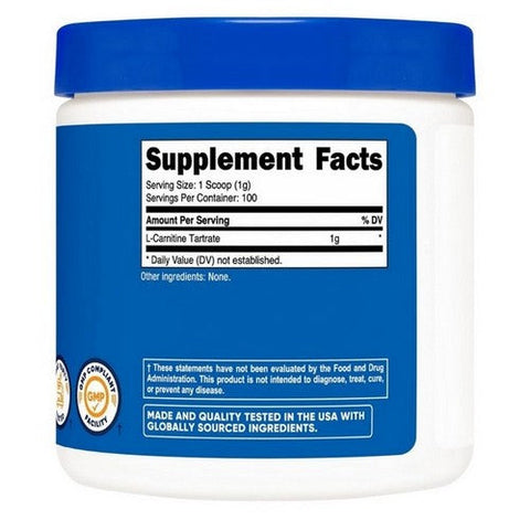 Nutricost, L-Carnitine Tartrate Powder, 100 Grams