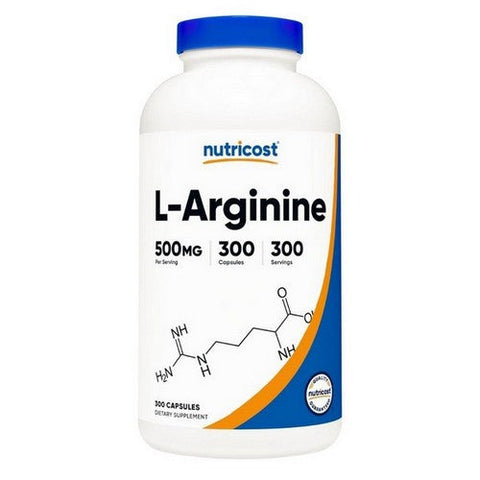 Nutricost, L-Arginine Capsules, 500 Mg, 300 Capsules