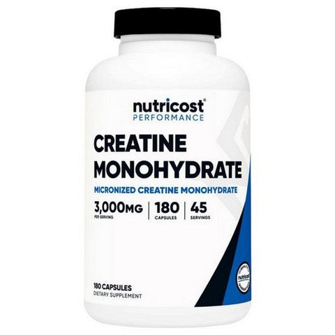 Nutricost, Creatine Monohydrate Capsules, 3000 Mg, 180 Count