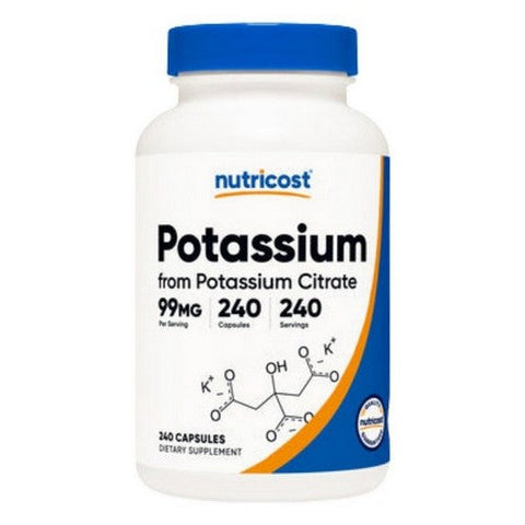 Nutricost, Potassium Citrate Capsules, 99 Mg, 240 Count