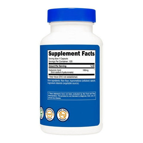 Nutricost, Hyaluronic Acid Capsules, 100 Mg, 120 Count