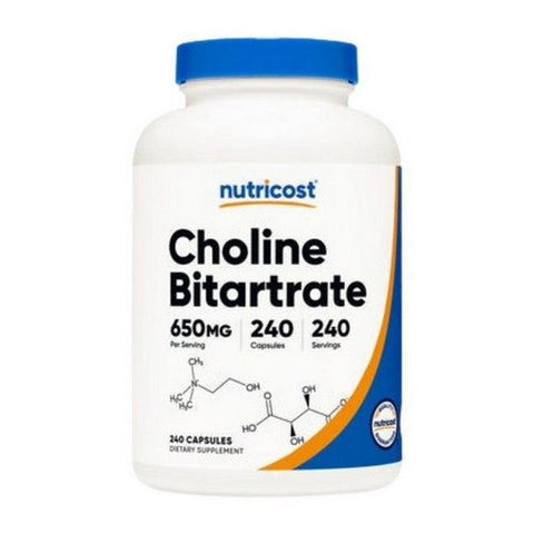 Nutricost, Choline Bitartrate Capsules, 650 Mg, 240 Count