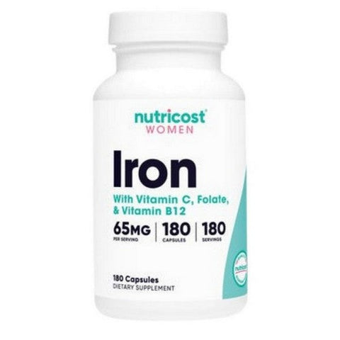 Nutricost, Iron for Women Capsules, 65 Mg, 180 Count