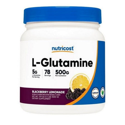 Nutricost, L-Glutamine Powder Blackberry Lemonade Stevia, 500 Grams