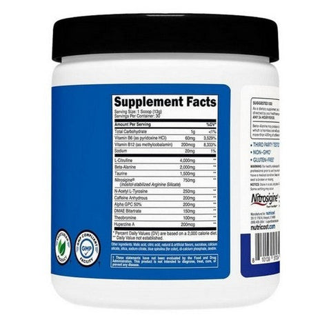 Nutricost, Preworkout Complex Blue Raspberry, 30 Serving