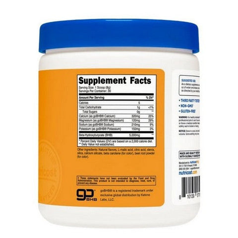 Nutricost, Ketone BHB 4-in-1 Powder Peach Mango, 30 Serving