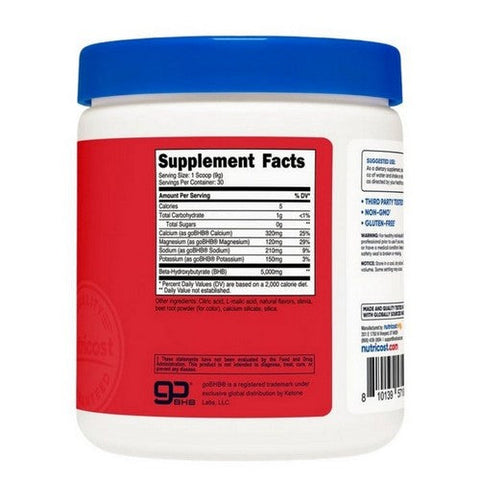 Nutricost, Ketone BHB 4-in-1 Powder Fruit Punch, 30 Serving