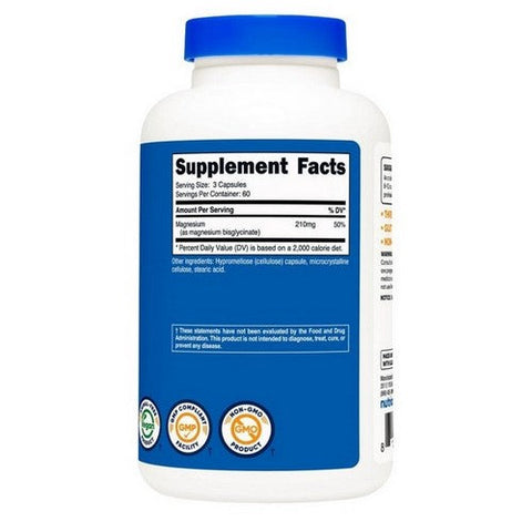 Nutricost, Magnesium Glycinate Capsules, 2100 Mg, 180 Count