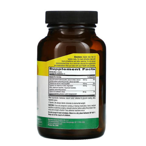 Country Life, Cal-Mag-Potassium Target-Mins, 90 Tabs