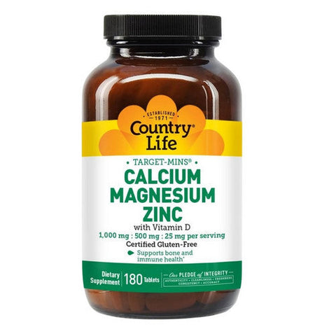 Country Life, Cal-Mag-Zinc Target-Mins, 180 Tabs