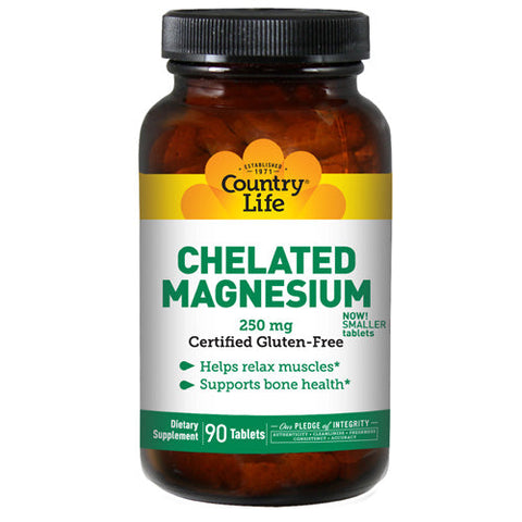 Country Life Chelated Magnesium 250mg - 90 Tabs 