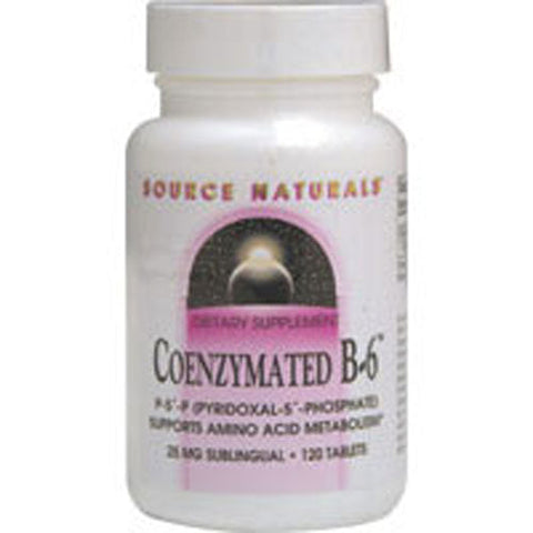Source Naturals, Coenzymated B-6 Sublingual, 25 mg, 120 Tabs