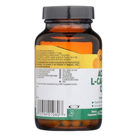 Country Life, Acetyl L-carnitine, 500 mg, 60 Caps