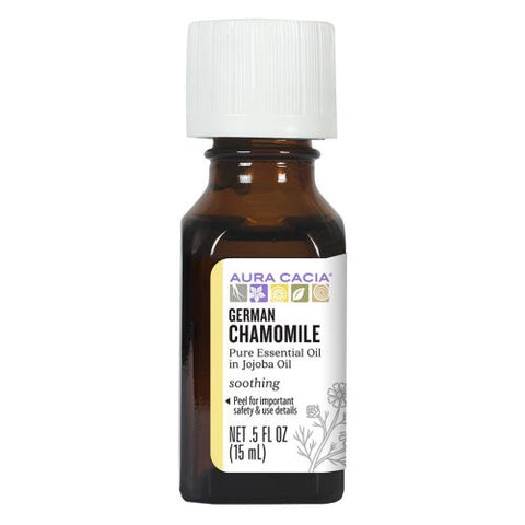 Aura Cacia, Precious Essentials Oil, German Chamomile Jojoba, 0.5 Oz