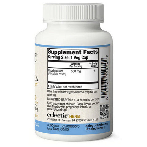 Eclectic Herb, Rhodiola, 500 Mg, 90 Caps
