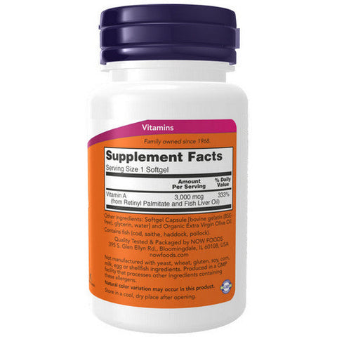 Now Foods, Vitamin A, 100 Sgels