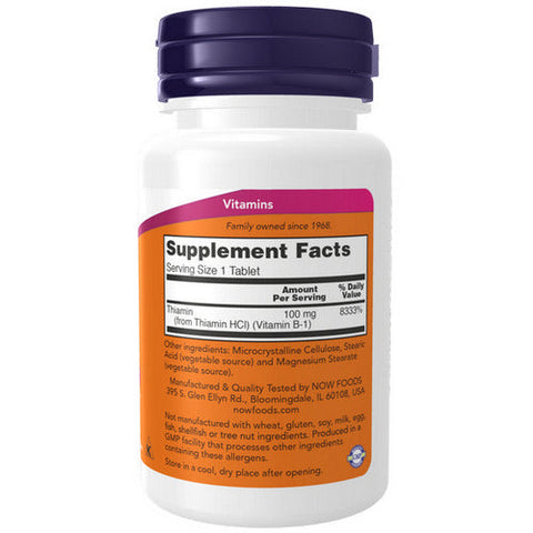 Now Foods, Vitamin B-1, 100 mg, 100 Tabs