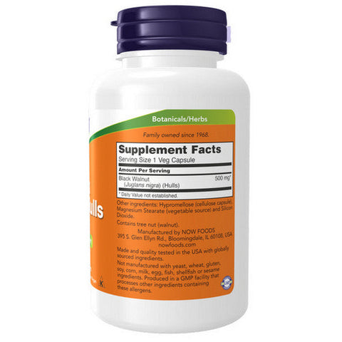 Now Foods, Black Walnut Hulls, 500 mg, 100 Caps
