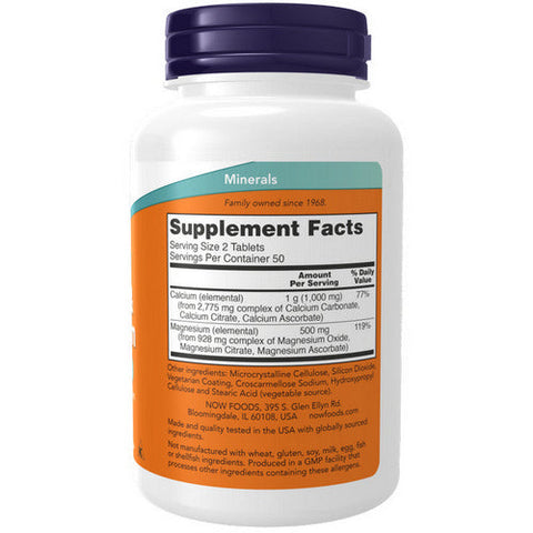 Now Foods, Calcium & Magnesium, 500/250 mg, 100 Tabs