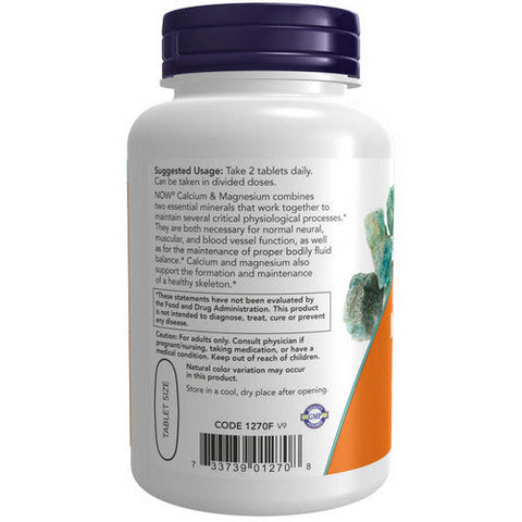 Now Foods, Calcium & Magnesium, 500/250 mg, 100 Tabs