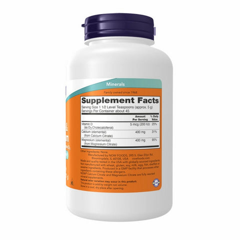 Now Foods, Calcium Magnesium Citrate Powder, w/CITRATE POWDER, 8 Oz