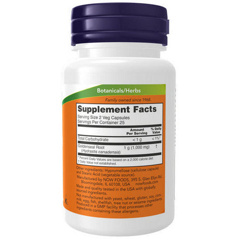Now Foods, Goldenseal Root, 500 mg, 50 Caps